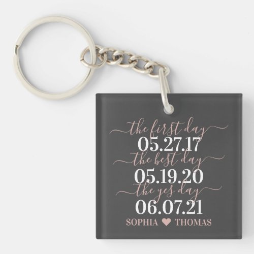 First Day Best Day Yes Day Wedding Date accessory Keychain