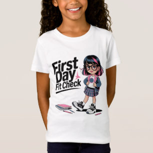 First Day Check Cover Style Preppy Back to School T-Shirt