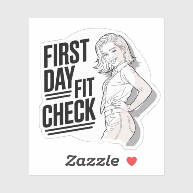 First Day Fit Check – Stylish Back to School  Sticker (Sheet)