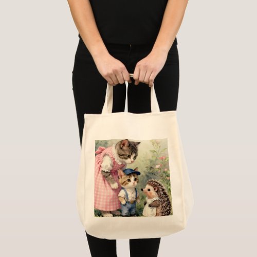First Day Greetings – Kitten & Hedgehog Tote Bag