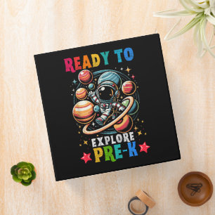 First day Kids Welcome back to School Astronaut 3 Ring Binder