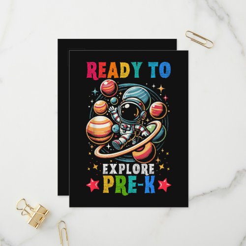 First day Kids Welcome back to School Astronaut  Invitation Postcard