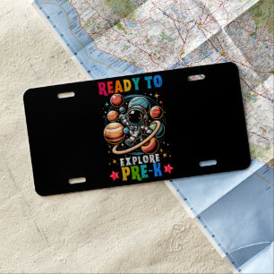 First day Kids Welcome back to School Astronaut License Plate