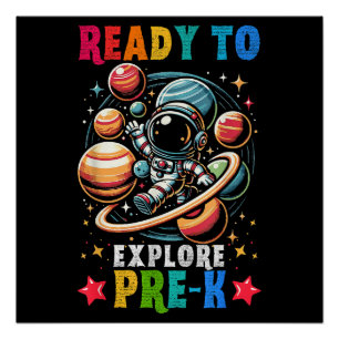 First day Kids Welcome back to School Astronaut Poster