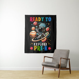 First day Kids Welcome back to School Astronaut Tapestry