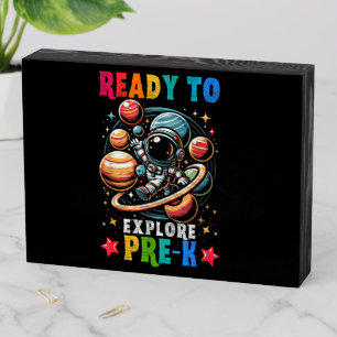 First day Kids Welcome back to School Astronaut Wooden Box Sign