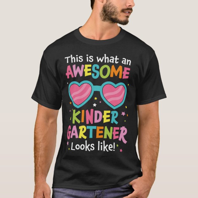 First Day Kindergarten Back to School Awesome Kind T-Shirt (Front)