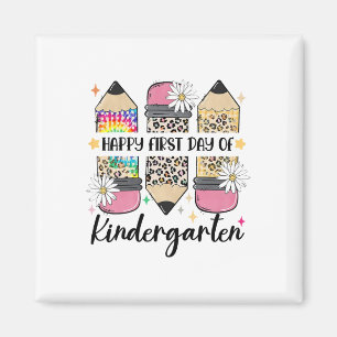 First Day Kindergarten Teacher Leopard Pencil Ck T Magnet