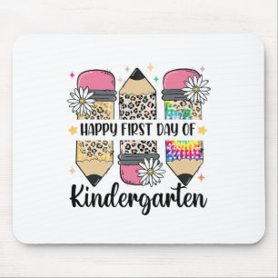 First Day Kindergarten Teacher Leopard Pencil Ck T Mouse Pad
