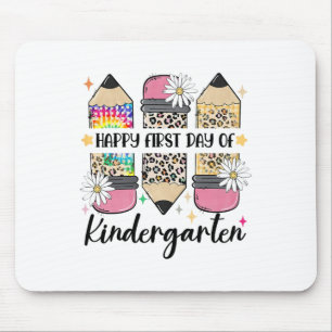 First Day Kindergarten Teacher Leopard Pencil Ck T Mouse Pad