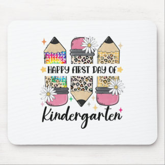 First Day Kindergarten Teacher Leopard Pencil Ck T Mouse Pad
