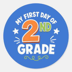 First Day Of 2nd Grade Classic Round Sticker