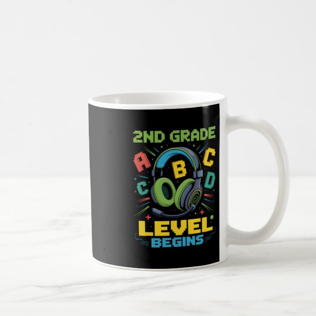 First Day Of 2nd Grade Level Begins Shirt Gamer Bo Coffee Mug (Right)