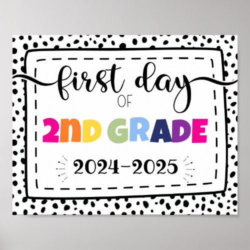 first day of 2nd grade photo prop sign