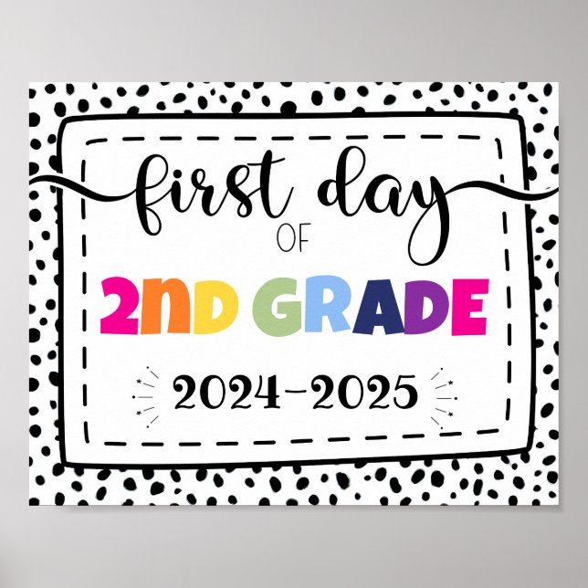 first day of 2nd grade photo prop sign (Front)