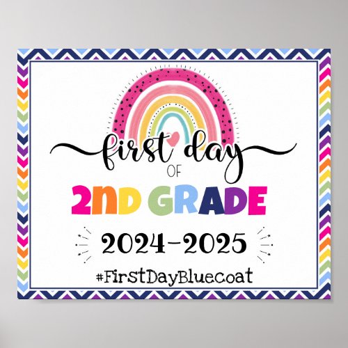 first day of 2nd grade photo prop sign