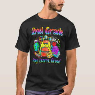 First Day Of 2nd Grade Play Learn Grow Back To Sch T-Shirt