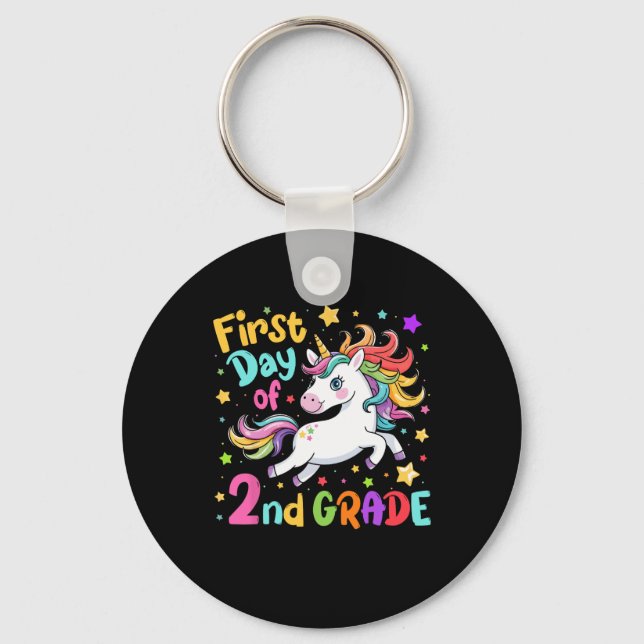 First Day Of 2nd Grade Second Grade Back To School Keychain (Front)