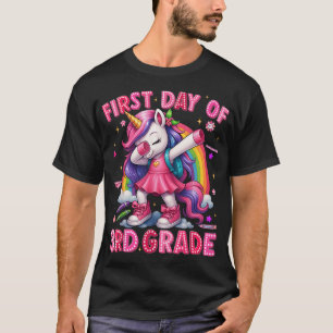 First Day Of 3Rd Grade Unicorn Back To School Girl T-Shirt