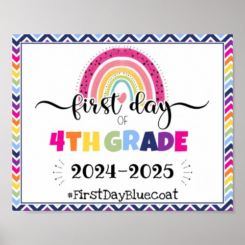 first day of 4th grade photo prop sign