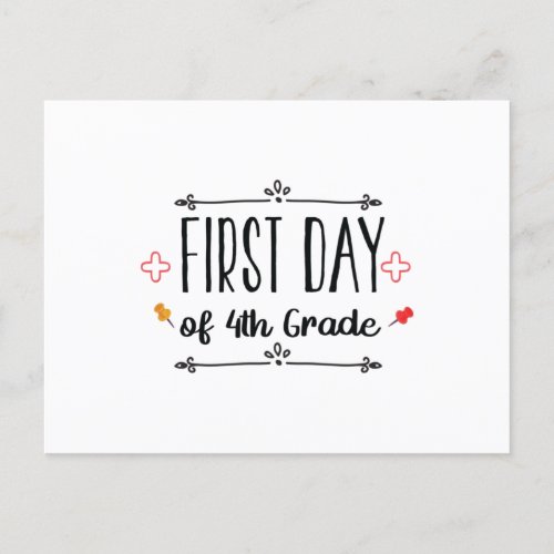 First Day of 4th Grade Postcard