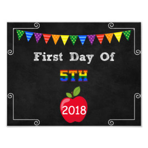 First Day of 5th Grade Editable Sign