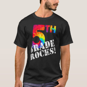 First Day Of 5th Grade Rocks Tie Dye Student Back  T-Shirt