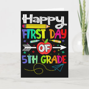 First Day Of 5th Grade Teacher Back To School  Card