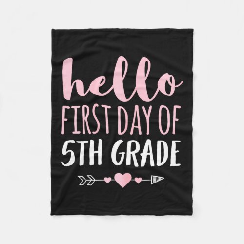 First Day Of 5th Grade Teacher Student Arrow  Fleece Blanket