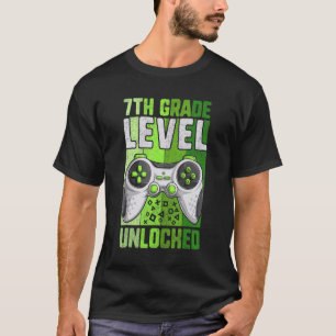 First Day Of 7th Grade Level Unlocked Kid Video G T-Shirt