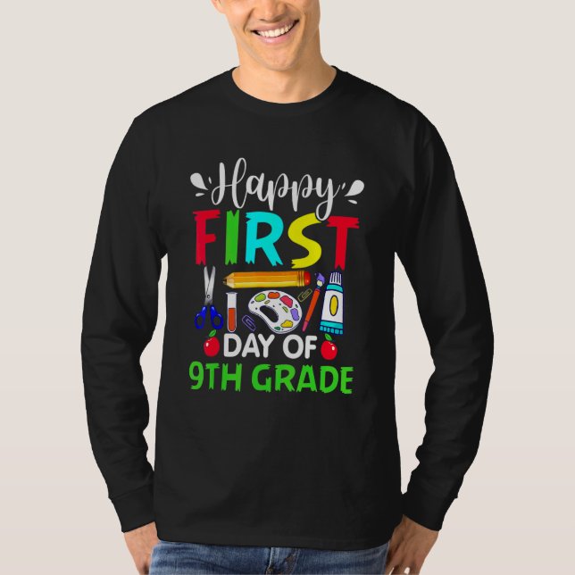 First Day Of 9th Grade Teacher Back To School Stud T-Shirt (Front)