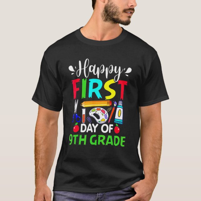 First Day Of 9th Grade Teacher Back To School Stud T-Shirt (Front)
