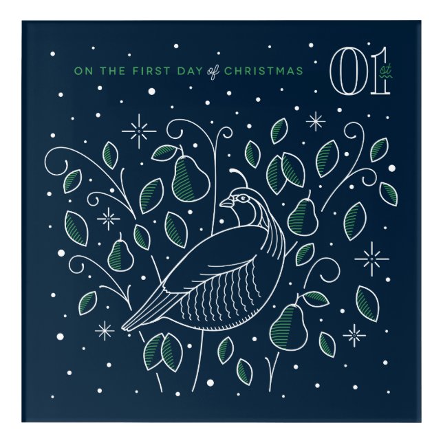 First Day of Christmas 12x12 Acrylic Print (Front)
