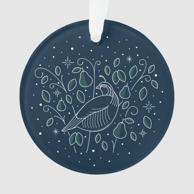 First Day of Christmas Acrylic Ornament Blue (Front)