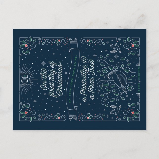 FIRST DAY OF CHRISTMAS / Christmas Postcard (Front)