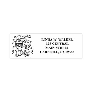 First Day Of Class Return Address Self-inking Stamp