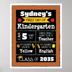 First day of Class Signs Student Art - Yellow