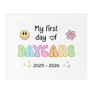 First day of DAYCARE, PASTEL RETRO Daycare Acrylic Print