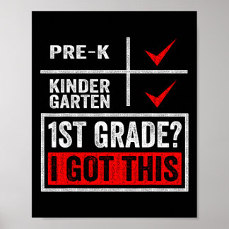 First Day Of First Grade  Boys Girls Back To Schoo Poster