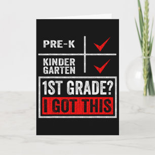 First Day Of First Grade Boys Girls Back To School Card