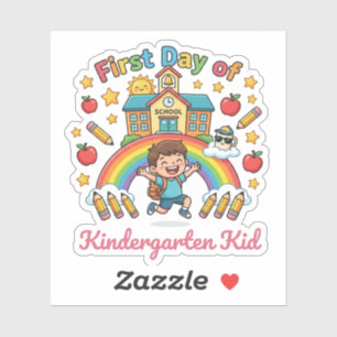 First Day of Kindergarten Back to School Sticker