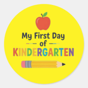 First Day Of Kindergarten Classic Round Sticker
