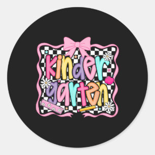 First Day Of Kindergarten Floral Bundle For Teache Classic Round Sticker