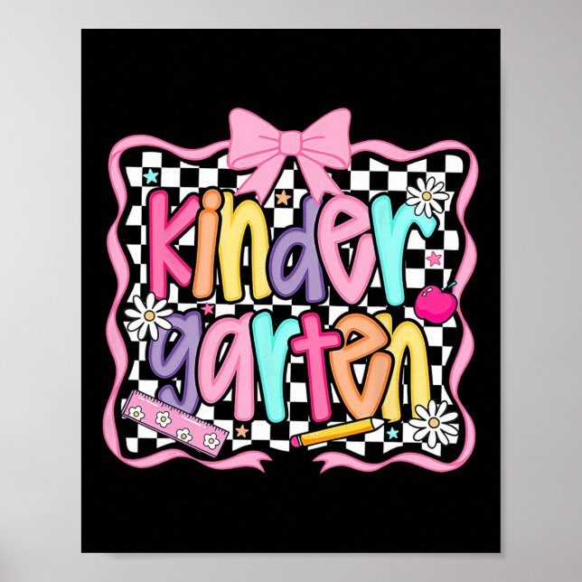 First Day Of Kindergarten Floral Bundle For Teache Poster (Front)