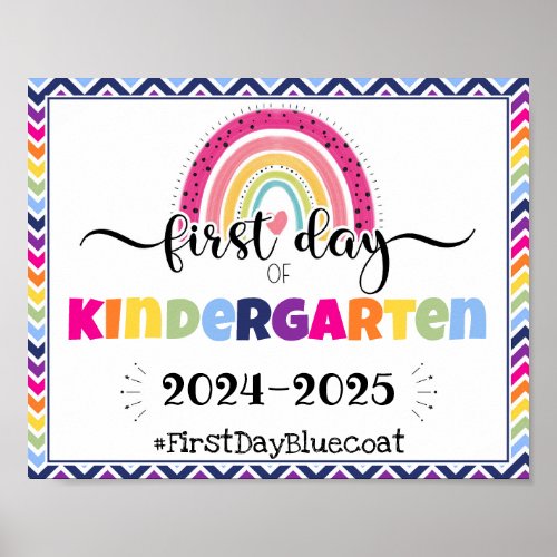 first day of kindergarten photo prop sign