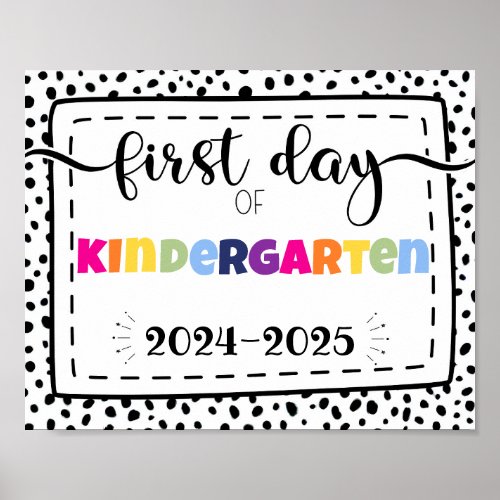 first day of kindergarten photo prop sign