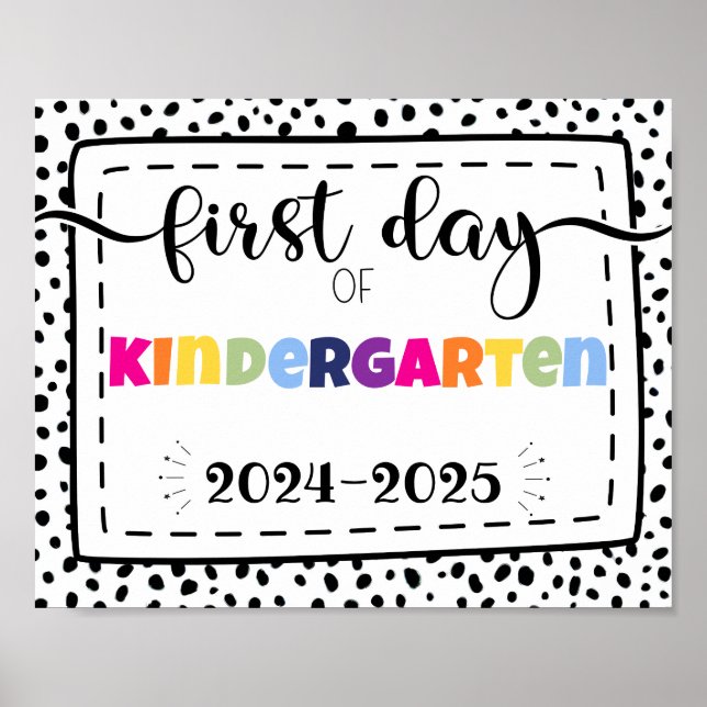 first day of kindergarten photo prop sign (Front)