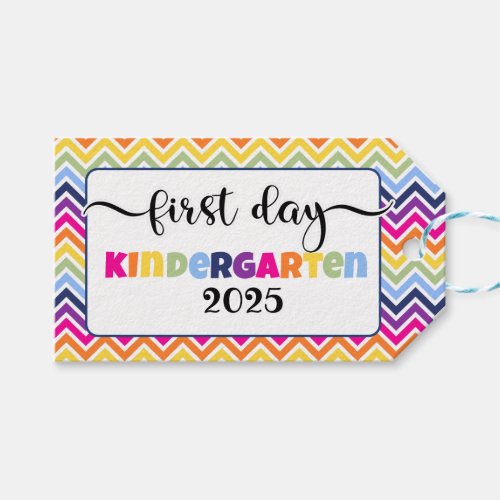 first day of kindergarten photo prop sign gift tags