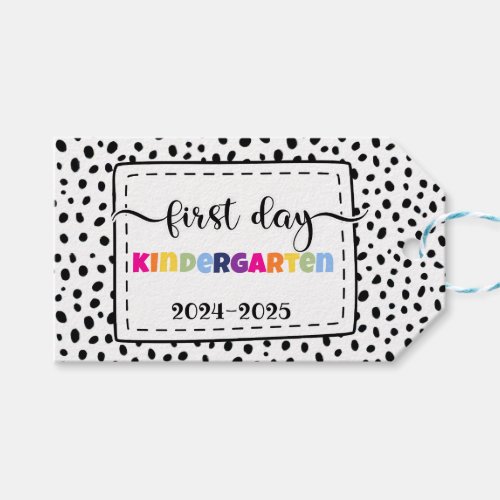 first day of kindergarten photo prop sign gift tags