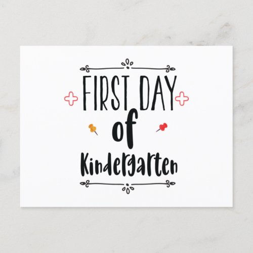 First Day of Kindergarten Postcard